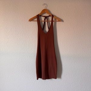 BP Nordstrom Brown Halter Mini Dress